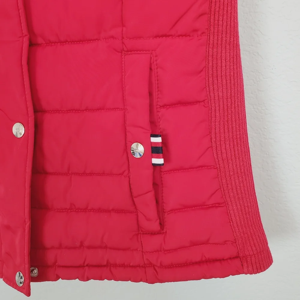 Tommy Hilfiger Red Puffer Vest Jacket - Size Small - Picture 5 of 17